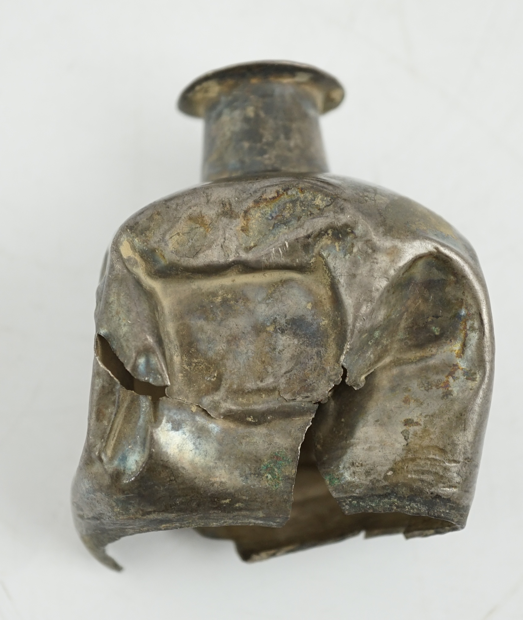 Three silver aryballoi, incomplete, Roman or Gandhara, c. late 1st century BC - early 1st century A.D.